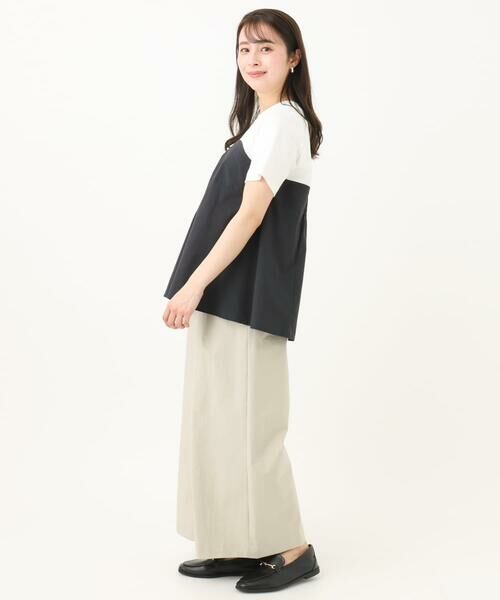 Maison de CINQ / メゾン ドゥ サンク カットソー | 【小さいサイズ】ビスチェレイヤード風フレアーTシャツ(無地)/洗える | 詳細16