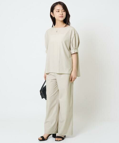 Maison de CINQ / メゾン ドゥ サンク その他パンツ | 【小さいサイズ】ワイドストレート ストレッチプルオンパンツ/洗える | 詳細16