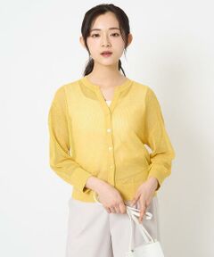 Maison de CINQ / メゾン ドゥ サンク カーディガン・ボレロ | 【小さいサイズ】メッシュ柄ニットカーディガン