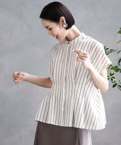 Maison de CINQ / メゾン ドゥ サンク シャツ・ブラウス | [小さいサイズ]ストライプ柄デザインタックブラウス