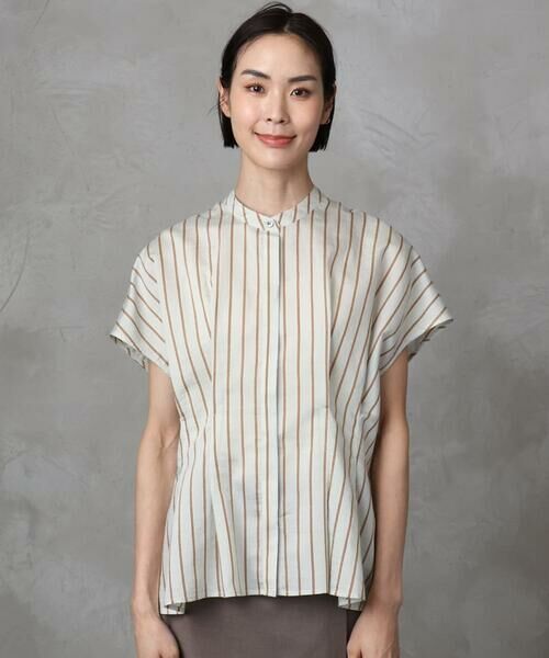 Maison de CINQ / メゾン ドゥ サンク シャツ・ブラウス | [小さいサイズ]ストライプ柄デザインタックブラウス | 詳細3