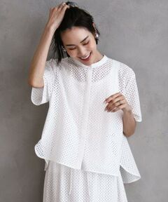 Maison de CINQ / メゾン ドゥ サンク シャツ・ブラウス | [小さいサイズ]エンブロイダリーレースブラウス(セットアップ対応)