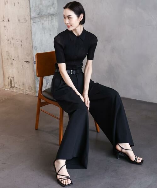 Maison de CINQ / メゾン ドゥ サンク ニット・セーター | [小さいサイズ]シアーリブ襟付きニット | 詳細16