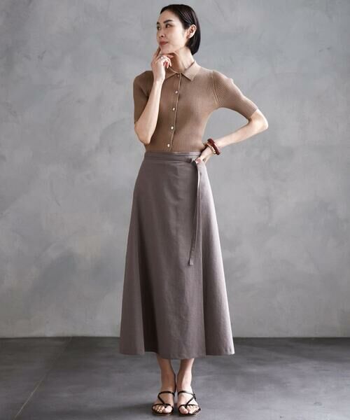 Maison de CINQ / メゾン ドゥ サンク ロング・マキシ丈スカート | [ 小さいサイズ]ベルト付きAラインスカート | 詳細17