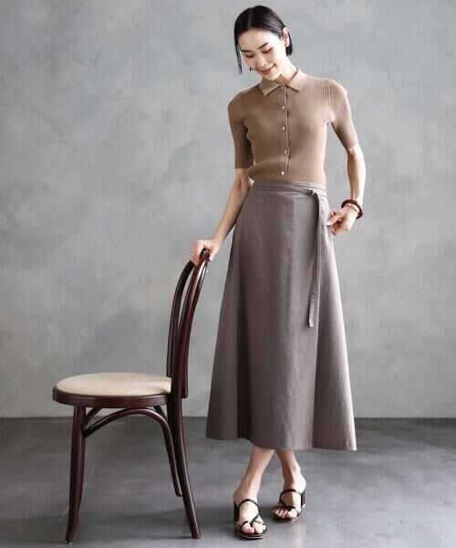 Maison de CINQ / メゾン ドゥ サンク ロング・マキシ丈スカート | [ 小さいサイズ]ベルト付きAラインスカート | 詳細19