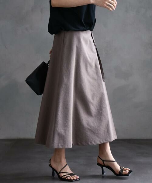 Maison de CINQ / メゾン ドゥ サンク ロング・マキシ丈スカート | [ 小さいサイズ]ベルト付きAラインスカート | 詳細2