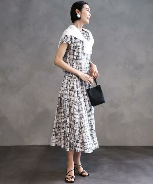 Maison de CINQ / メゾン ドゥ サンク ロング・マキシ丈スカート | [小さいサイズ]かすれチェック柄ギャザースカート(セットアップ対応) | 詳細13