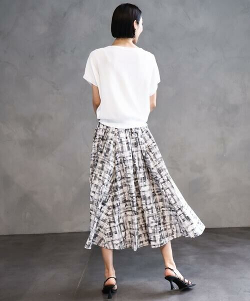 Maison de CINQ / メゾン ドゥ サンク ロング・マキシ丈スカート | [小さいサイズ]かすれチェック柄ギャザースカート(セットアップ対応) | 詳細16