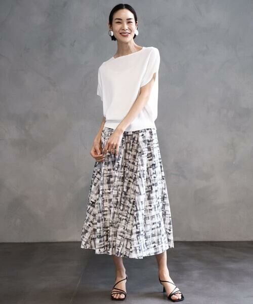Maison de CINQ / メゾン ドゥ サンク ロング・マキシ丈スカート | [小さいサイズ]かすれチェック柄ギャザースカート(セットアップ対応) | 詳細17