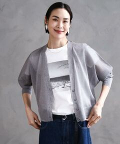 Maison de CINQ / メゾン ドゥ サンク カーディガン・ボレロ | [小さいサイズ]シアーラメVネックカーディガン