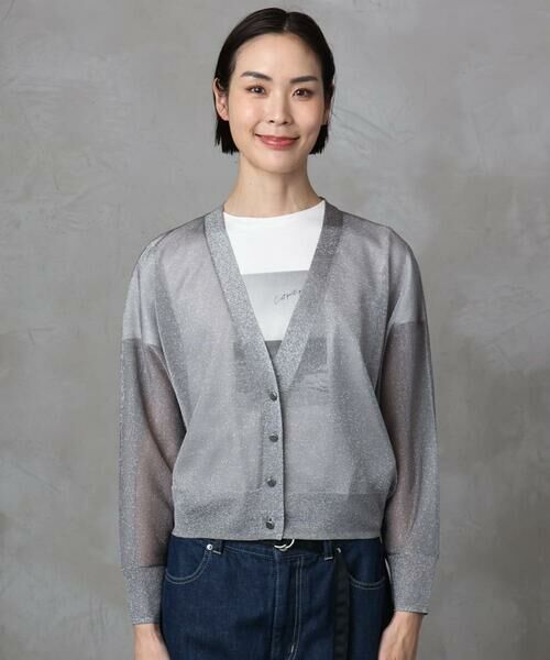 Maison de CINQ / メゾン ドゥ サンク カーディガン・ボレロ | [小さいサイズ]シアーラメVネックカーディガン | 詳細15