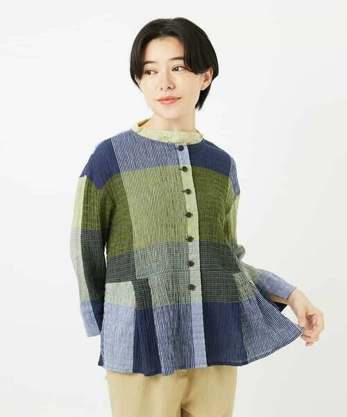 Maison de CINQ / メゾン ドゥ サンク シャツ・ブラウス | [日本製]コットンレーヨンランダムチェックブラウス | 詳細1