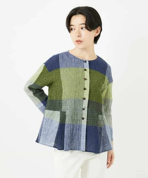 Maison de CINQ / メゾン ドゥ サンク シャツ・ブラウス | [日本製]コットンレーヨンランダムチェックブラウス | 詳細2