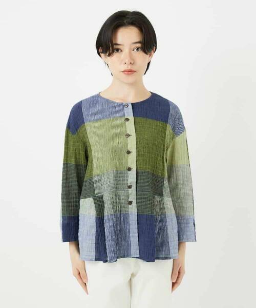 Maison de CINQ / メゾン ドゥ サンク シャツ・ブラウス | [日本製]コットンレーヨンランダムチェックブラウス | 詳細7