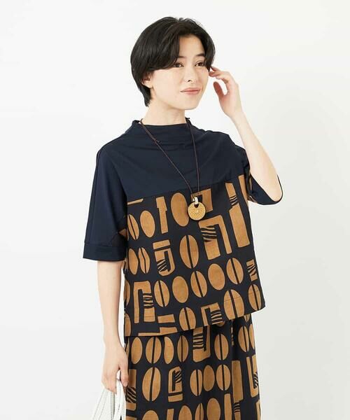 Maison de CINQ / メゾン ドゥ サンク シャツ・ブラウス | コーヒービーンズプリントブラウス | 詳細4