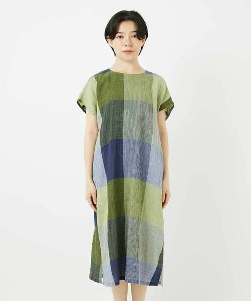 Maison de CINQ / メゾン ドゥ サンク ロング・マキシ丈ワンピース | [日本製]コットンレーヨンランダムチェックワンピース | 詳細1