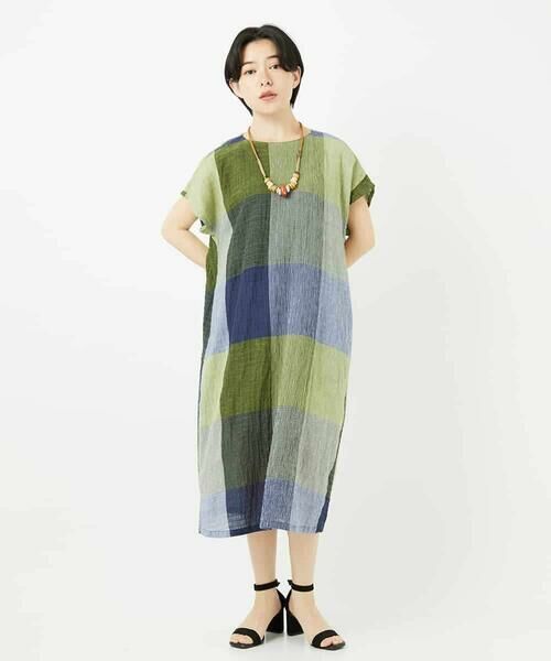 Maison de CINQ / メゾン ドゥ サンク ロング・マキシ丈ワンピース | [日本製]コットンレーヨンランダムチェックワンピース | 詳細10