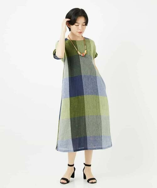 Maison de CINQ / メゾン ドゥ サンク ロング・マキシ丈ワンピース | [日本製]コットンレーヨンランダムチェックワンピース | 詳細11