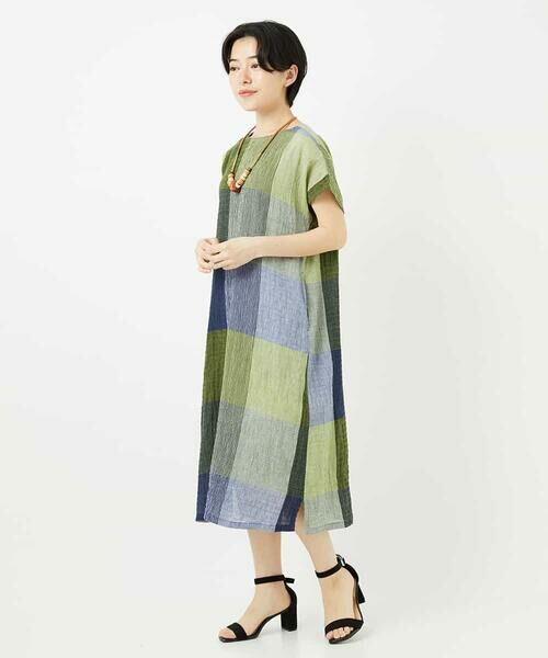 Maison de CINQ / メゾン ドゥ サンク ロング・マキシ丈ワンピース | [日本製]コットンレーヨンランダムチェックワンピース | 詳細12