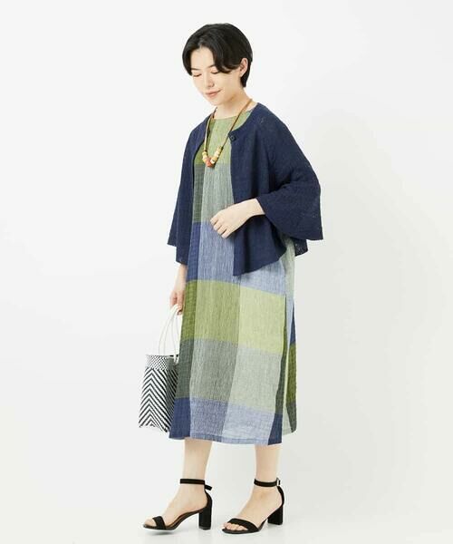 Maison de CINQ / メゾン ドゥ サンク ロング・マキシ丈ワンピース | [日本製]コットンレーヨンランダムチェックワンピース | 詳細13