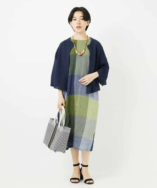 Maison de CINQ / メゾン ドゥ サンク ロング・マキシ丈ワンピース | [日本製]コットンレーヨンランダムチェックワンピース | 詳細15