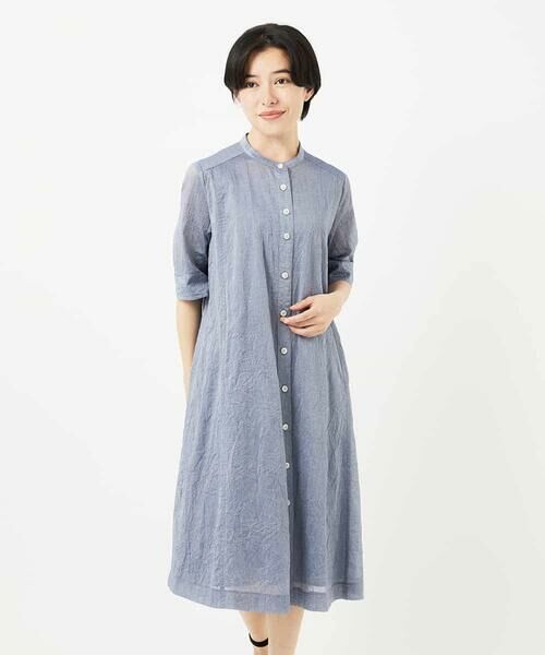 Maison de CINQ / メゾン ドゥ サンク ロング・マキシ丈ワンピース | 先染めボイルワッシャーワンピース | 詳細1