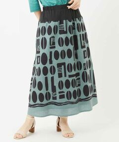 Maison de CINQ / メゾン ドゥ サンク ロング・マキシ丈スカート | コーヒービーンズプリントスカート