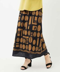 Maison de CINQ / メゾン ドゥ サンク ロング・マキシ丈スカート | コーヒービーンズプリントスカート