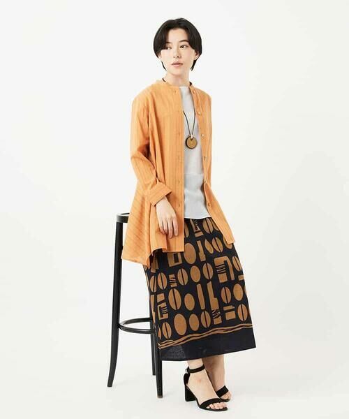Maison de CINQ / メゾン ドゥ サンク ロング・マキシ丈スカート | コーヒービーンズプリントスカート | 詳細11