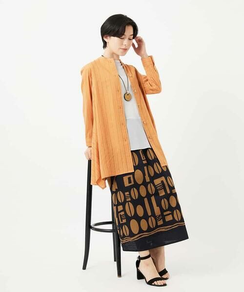 Maison de CINQ / メゾン ドゥ サンク ロング・マキシ丈スカート | コーヒービーンズプリントスカート | 詳細12