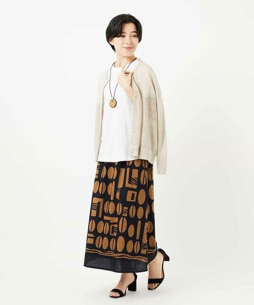 Maison de CINQ / メゾン ドゥ サンク ロング・マキシ丈スカート | コーヒービーンズプリントスカート | 詳細7