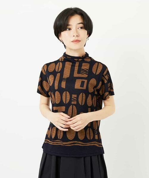 Maison de CINQ / メゾン ドゥ サンク カットソー | [日本製]コーヒービーンズプリントカットソー | 詳細1