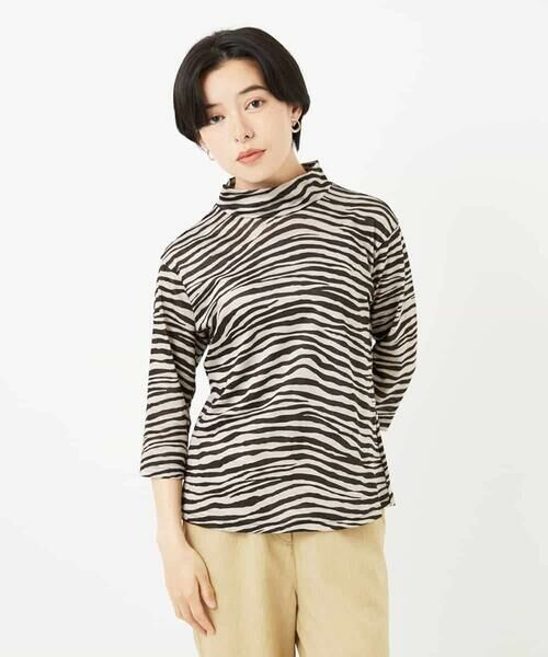 Maison de CINQ / メゾン ドゥ サンク カットソー | [日本製]ラミー天竺ゼブラプリントカットソー | 詳細1