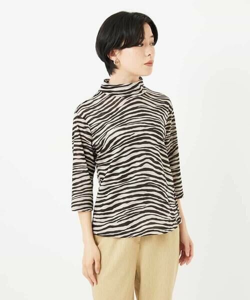 Maison de CINQ / メゾン ドゥ サンク カットソー | [日本製]ラミー天竺ゼブラプリントカットソー | 詳細2