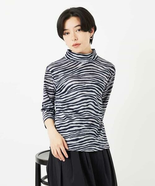 Maison de CINQ / メゾン ドゥ サンク カットソー | [日本製]ラミー天竺ゼブラプリントカットソー | 詳細4