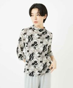 Maison de CINQ / メゾン ドゥ サンク カットソー | リネン天竺ラインフラワープリントプルオーバー