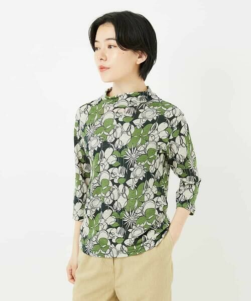 Maison de CINQ / メゾン ドゥ サンク カットソー | リネン天竺ラインフラワープリントプルオーバー | 詳細2