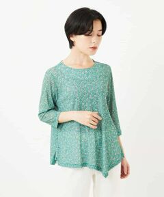 Maison de CINQ / メゾン ドゥ サンク カットソー | 小付きフラワープリントアシンメトリーデザインプルオーバー