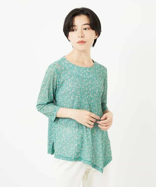 Maison de CINQ / メゾン ドゥ サンク カットソー | 小付きフラワープリントアシンメトリーデザインプルオーバー | 詳細1