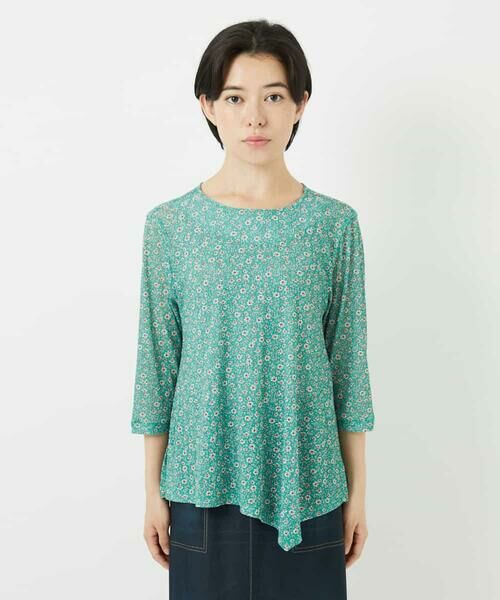 Maison de CINQ / メゾン ドゥ サンク カットソー | 小付きフラワープリントアシンメトリーデザインプルオーバー | 詳細18