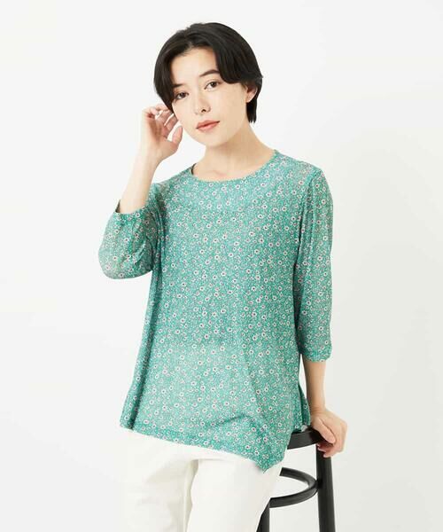 Maison de CINQ / メゾン ドゥ サンク カットソー | 小付きフラワープリントアシンメトリーデザインプルオーバー | 詳細2