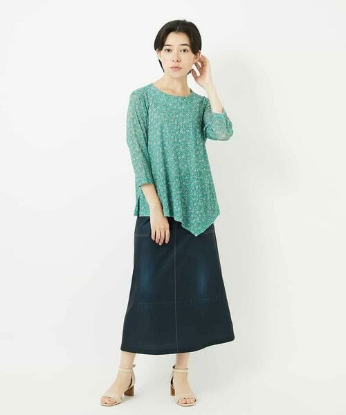 Maison de CINQ / メゾン ドゥ サンク カットソー | 小付きフラワープリントアシンメトリーデザインプルオーバー | 詳細27