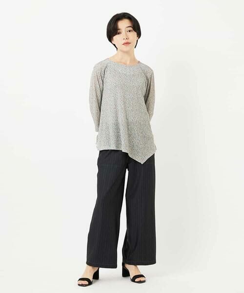 Maison de CINQ / メゾン ドゥ サンク カットソー | 小付きフラワープリントアシンメトリーデザインプルオーバー | 詳細30