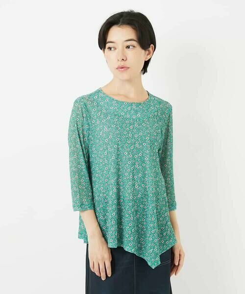 Maison de CINQ / メゾン ドゥ サンク カットソー | 小付きフラワープリントアシンメトリーデザインプルオーバー | 詳細4