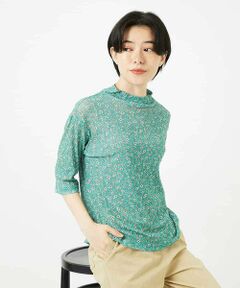 Maison de CINQ / メゾン ドゥ サンク カットソー | 小付きフラワープリントハイネックプルオーバー