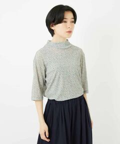 Maison de CINQ / メゾン ドゥ サンク カットソー | 小付きフラワープリントハイネックプルオーバー