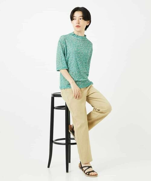 Maison de CINQ / メゾン ドゥ サンク カットソー | 小付きフラワープリントハイネックプルオーバー | 詳細12