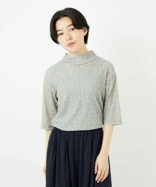 Maison de CINQ / メゾン ドゥ サンク カットソー | 小付きフラワープリントハイネックプルオーバー | 詳細2