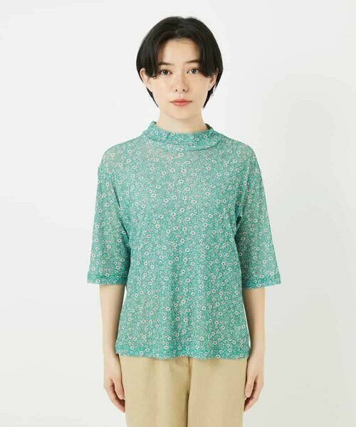 Maison de CINQ / メゾン ドゥ サンク カットソー | 小付きフラワープリントハイネックプルオーバー | 詳細3