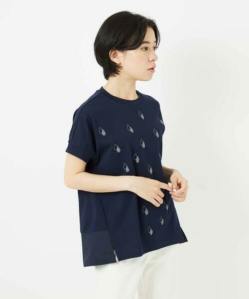 Maison de CINQ / メゾン ドゥ サンク カットソー | コットン天竺しずくプリントカットソープルオーバー | 詳細1